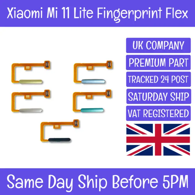 Xiaomi Mi 11 Lite Replacement Power On Off Fingerprint Sensor Flex Cable  Switch