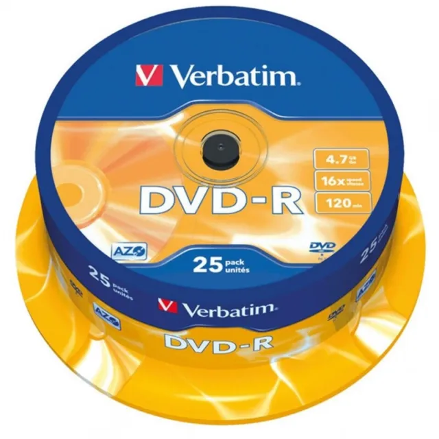 Tarrina 25 Discos Verbatim Dvd-R 4.7Gb 16X Pack 43522 Bobina Lote Unidades