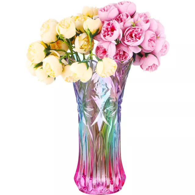 Schwarzer Blumenbehälter - Tischdeko Vase - Glasvase - ländliche Kristallvase-LD