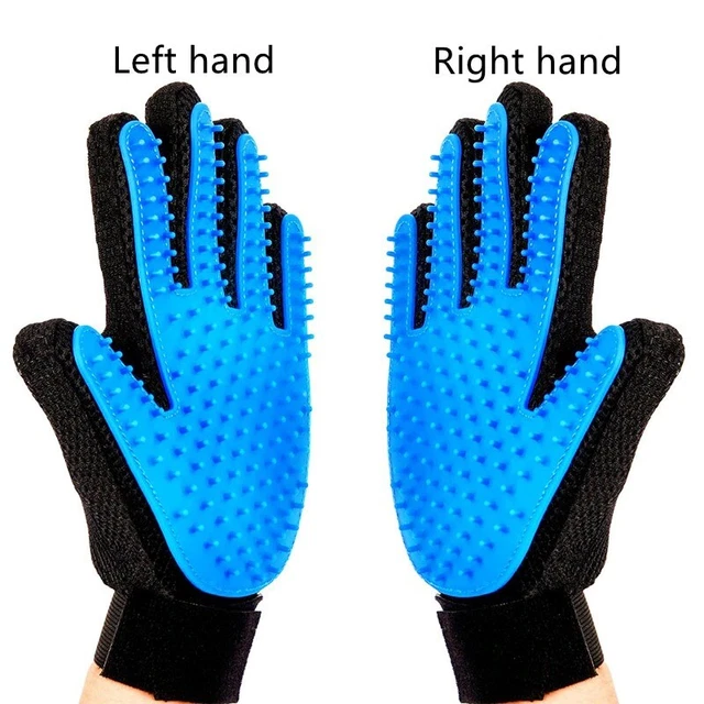 Hair Brush Glove Dog Cat Pet Grooming Massage Desheding Fur Remover Mitt Comb
