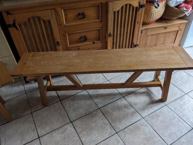 Long Wooden Dining bench x 2