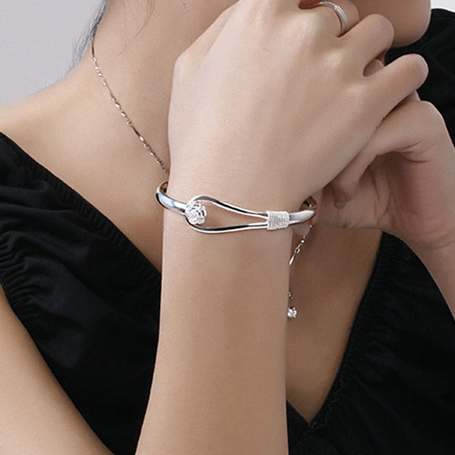 Pulsera de aleación galvanoplastia decoración mujeres niñas moda joyería brazalete