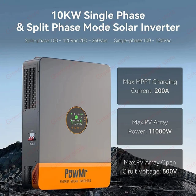 10KW 48V 120V/240V Split Phase Solar Hybrid Inverter 200A MPPT Solar ...