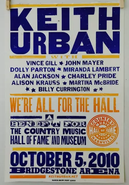 Keith Urban Benefit--Country Music Hall of Fame & Museum Hatch Show Print 2010