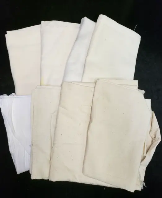 Vintage Cotton Fabric Whites Creams Feedsack LOT Sew Quilt Crafts & More