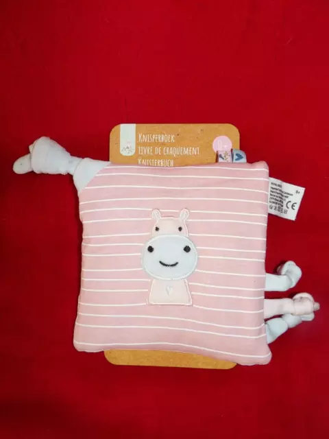 Doudou Plat Cartensen Vache Rose Et Blanche (Livre Craquement) Neuf