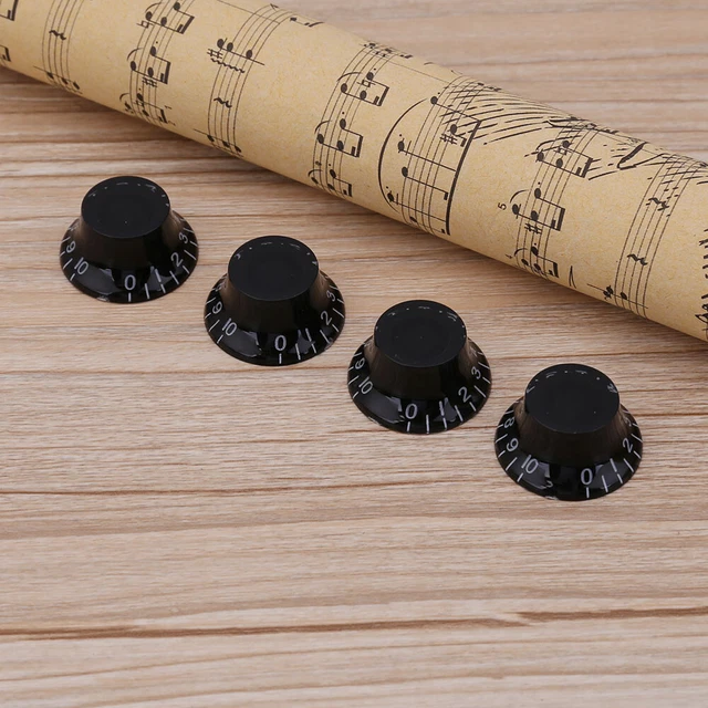 4pcs Transparent Acrylic Electric Guitar Bass Volume Knob Potentiometer Cap