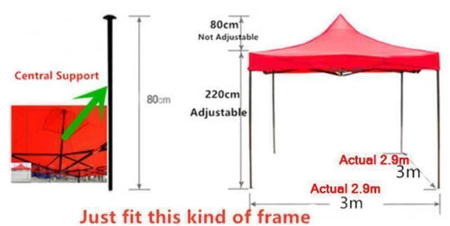 ERSATZDACH FALTPAVILLON PAVILLON Partyzelt 3x3/2x2M Stahl Gartenzelt