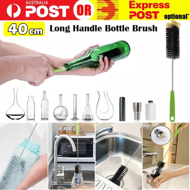 Extra Long Handle Bottle Cup Brush Kettle Scrubbing Tool Narrow Neck Cleaning AU