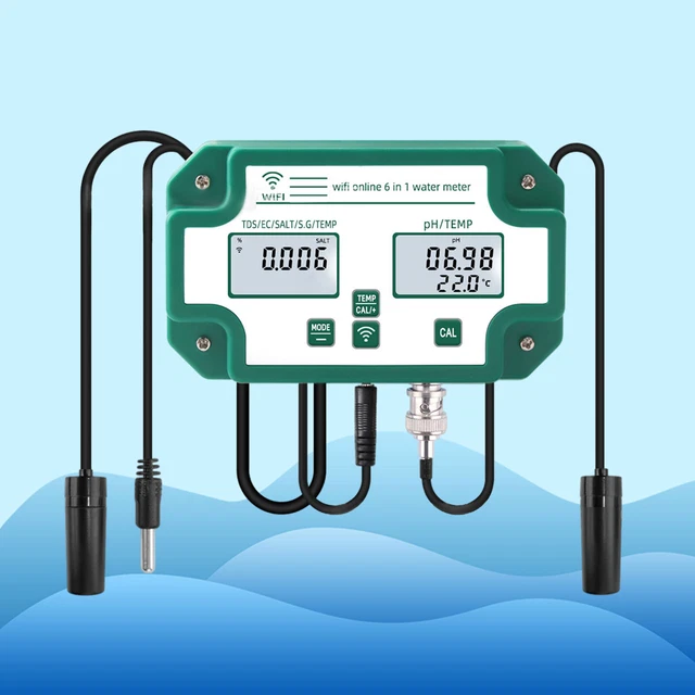 6 in 1 Digital WiFi Water Quality Tester TDS/EC/SALT/PH/TEMP Meter Multifunctiza