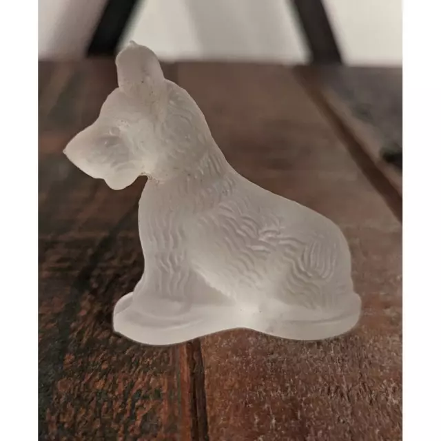Frosted Scottie Dog Glass Figurine
