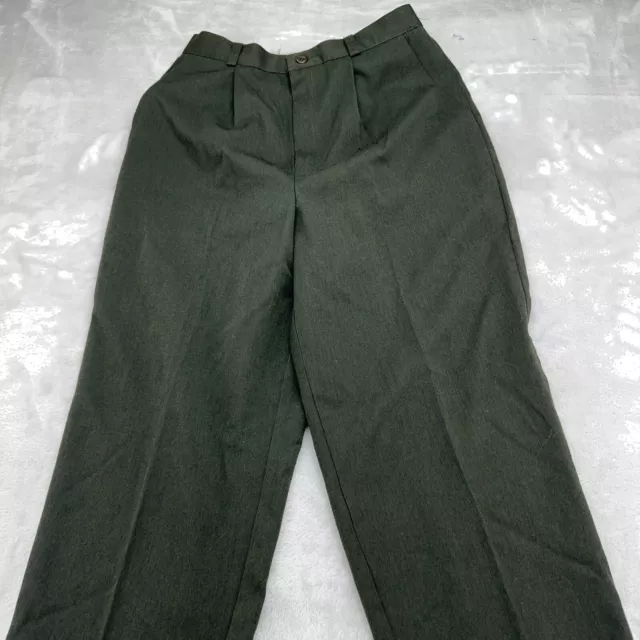 Vintage Briggs New York Dress Pants Womens 10 Green Pleated Made In USA