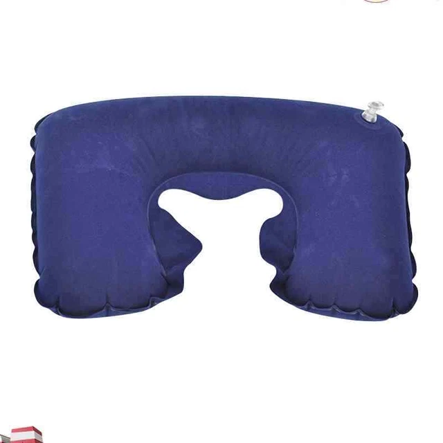 Inflatable U Shaped Pillow Car Head Neck Rest Air Cushion for Travel Navy US