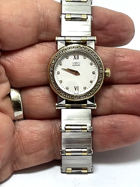 18 It Gold & Diamond Movado Vizio Ladies Two Tone Stainless Steel Quartz Watch