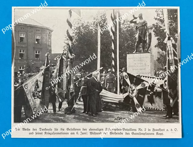 Frankfurt a.d. Oder Weihe Denkmal f. d. Gefallenen Telegraphen Bataillon  1926