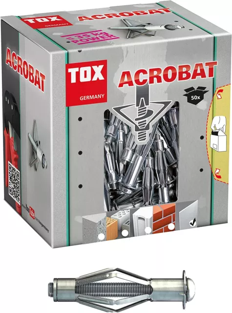 TOX ACROBAT 50 TASSELLI IN METALLO PER INTERCAPEDINI M4 x 32 mm - TESTA A CROCE