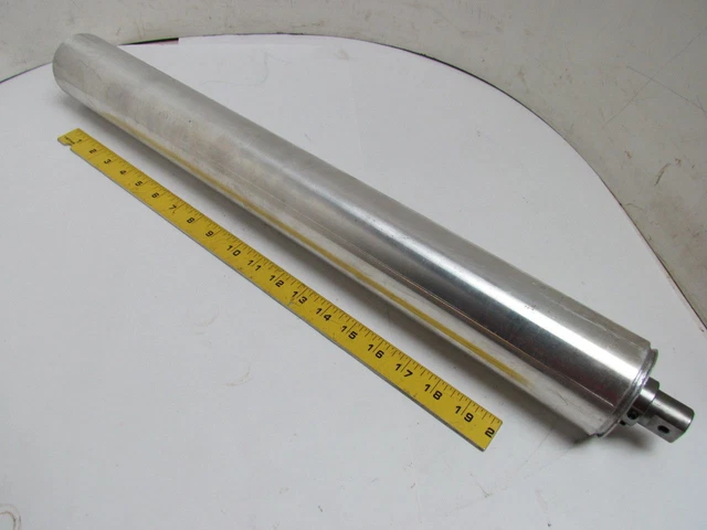 High Speed Precision Ball Bearing Aluminum Conveyor Roller 2.84" Dia 23.75" Long