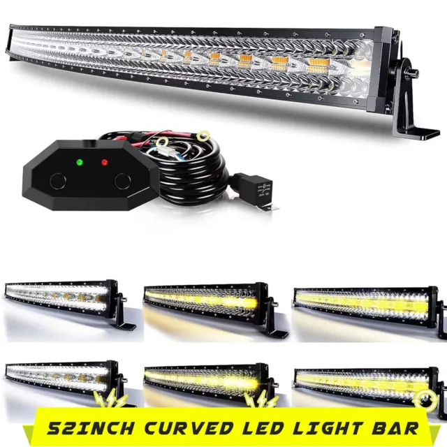 32inch Curved LED Light Bar Spot Flood Combo Offroad Driving For Truck SUV 32"