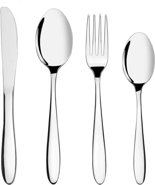 Hespama 32 Piece Cutlery Set, Stainless Steel Flatware Service for 8