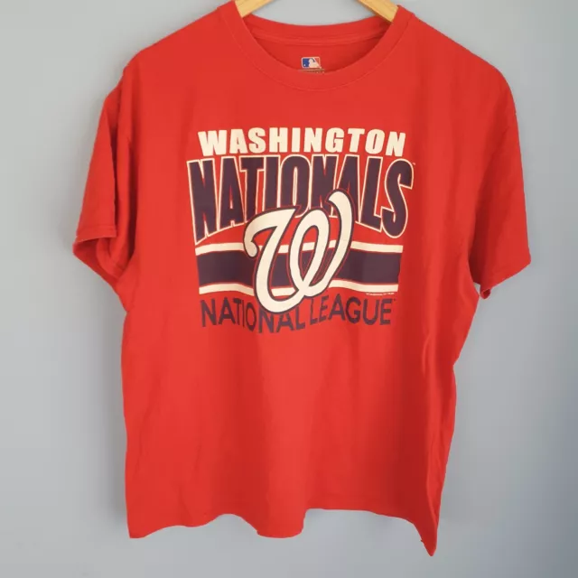 MLB Washington Nationals T-Shirt Mens Large Red Baseball Tee USA