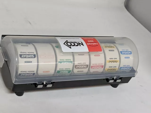 NCCO Labelocker Pre-Printed Days of the Week Labels in Dispenser label locker