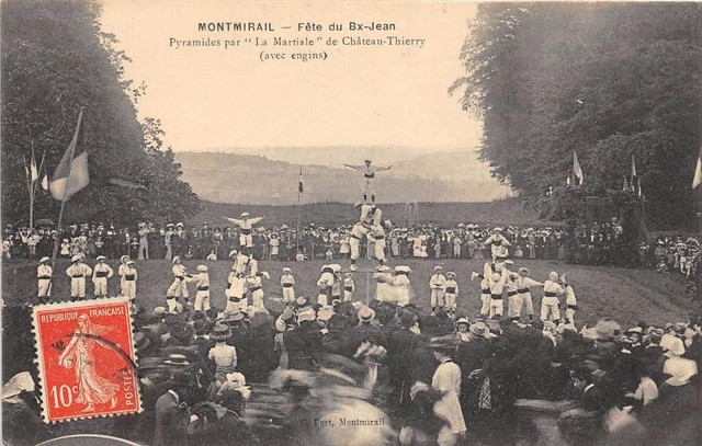 CPA 51 MONTMIRAIL FETE DU Bx JEAN PYRAMIDES PAR LA MARTIALE DE CHATEAU THIERRY A