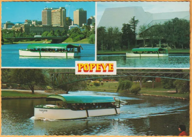 3 Scenes Popeye River Torrens Adelaide South Australia Castle Postcard