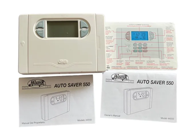 Hunter 44550 Indiglo 7 day Programable Thermostat  "white"