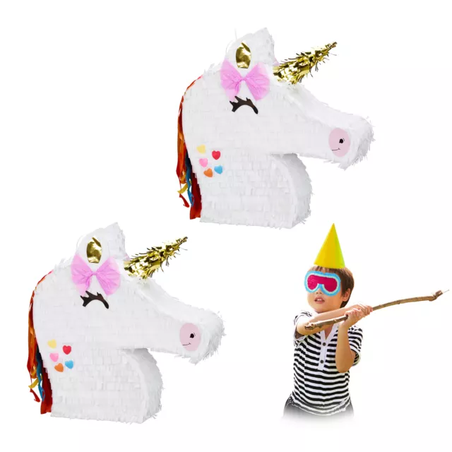 2 x Pinata Einhorn, Unicorn Pinata, Geburtstagspinata zum selbst befüllen Piñata