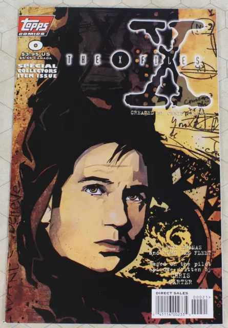 X-Files #0 MULDER VARIANT cover - 1996 Topps Comics NM
