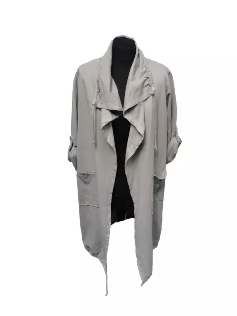 New Womens Italian Waterfall Pocket Cardigan Ladies Lagenlook Duster Plus Jacket 3