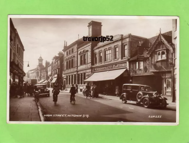 High Street Hitchin Woolworth Motor Car unused RP pc 1939 bValentines Ref A692