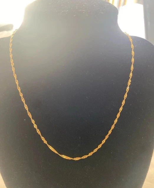 Chaîne Torsadée Vintage En Métal Doré - Bijou Du XXe Siècle - Occasion
