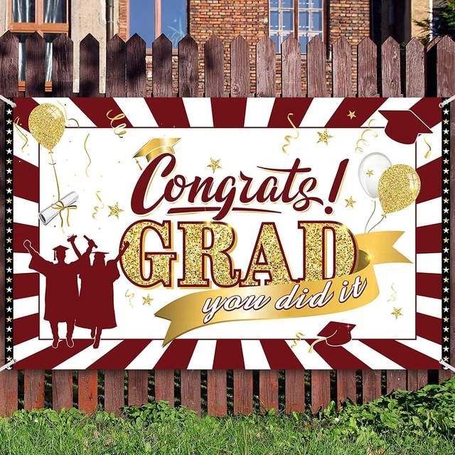 CLASS OF 2023 Graduation Backdrop Congrats Party Gold Photo Background