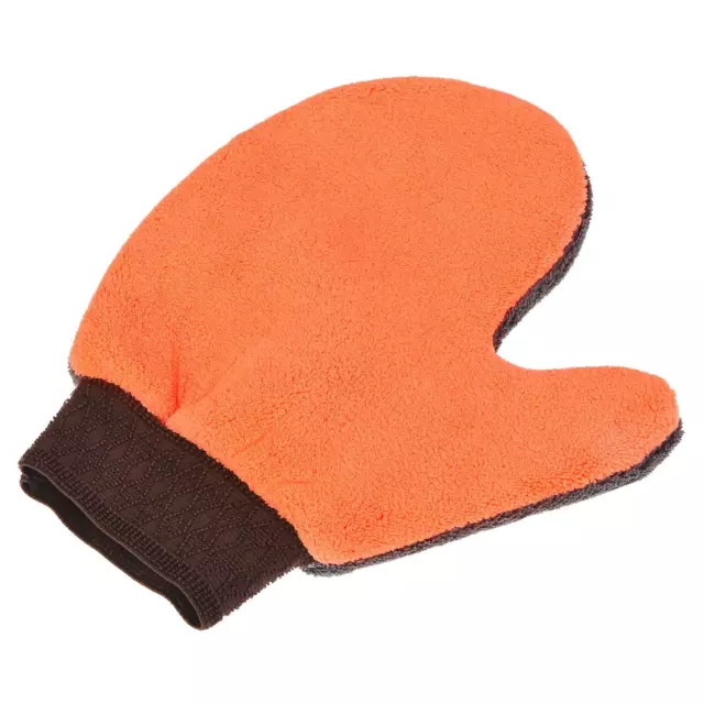 Microfiber Wash Gloves Mitten Cleaning Duster with Thumb, Grey Orange
