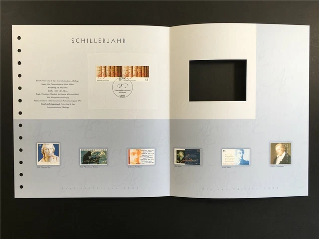 Germany Art-Edition 2005/18 Friedrich Von Schiller Literature Unissued Drafts!!
