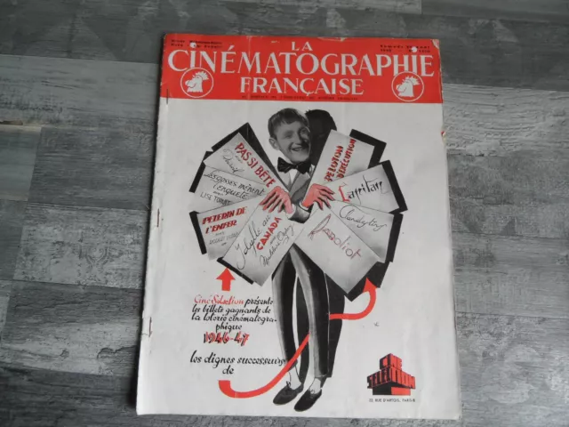 La Cinématographie Française n°1170 (24 Aout 1946) COUVERTURE BOURVIL