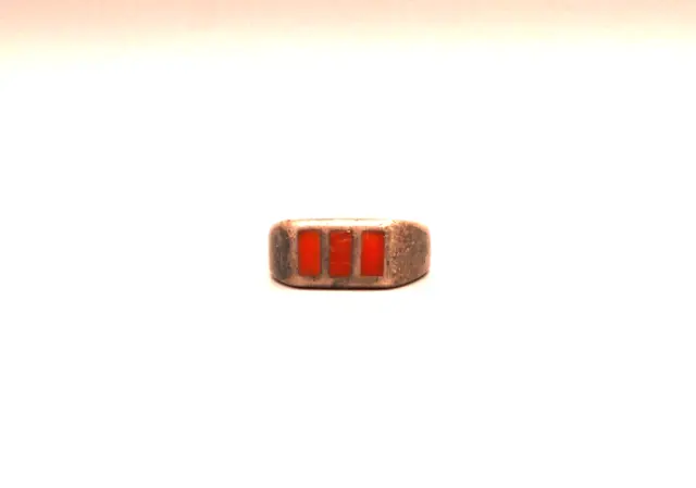 Old Pawn sterling Silver and Coral Zuni Ring  Size 9 1/4