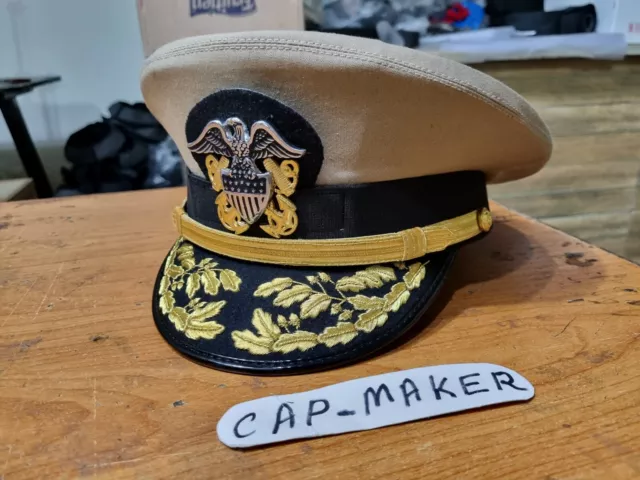 WWll US NAVY COMMANDER ADMIRAL RANK Khaki HAT CAP in all sizes