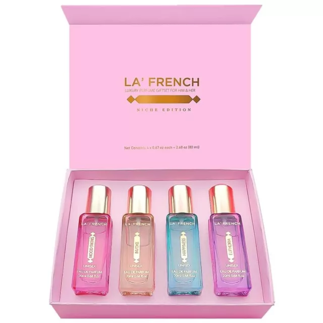 4X La French Coffret Cadeau Parfum Unisexe Avec Parfum Frais Épicé 20ml FS