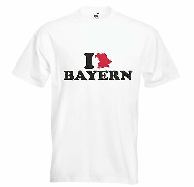 T-Shirt I LOVE BAYERN - MÜNCHEN - OKTOBERFEST - WIESN - WEIßWURST in Weiß