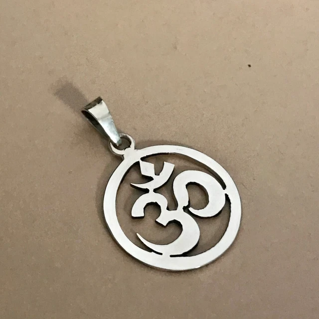 Mexican Silver Taxco Hindu Ohm Om Aum Hindu Krishna Mantra Yoga Symbol Pendant