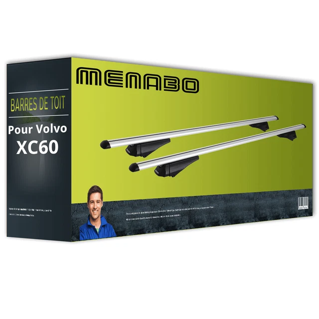 Barres De Toit Transversales Menabo Pour Volvo EX30 2023-2025 - Acier Noir, Capacité 50 Kg - Transport Coffre, Vélos, Canoë - 3