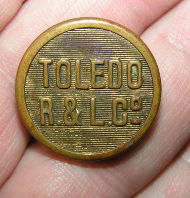 TOLEDO RAILWAY & Light Company Brass Uniform Button $19.94 - PicClick