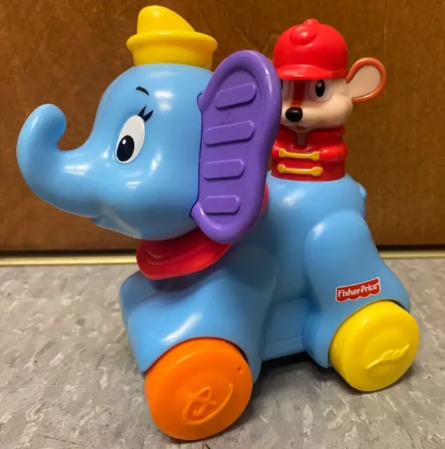 Fisher Price 2012 Dumbo Timothy Mouse Rollin Tunes Baby Toy Disney Working