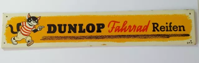 Historisches Reklame Blechschild DUNLOP Fahrrad Reifen