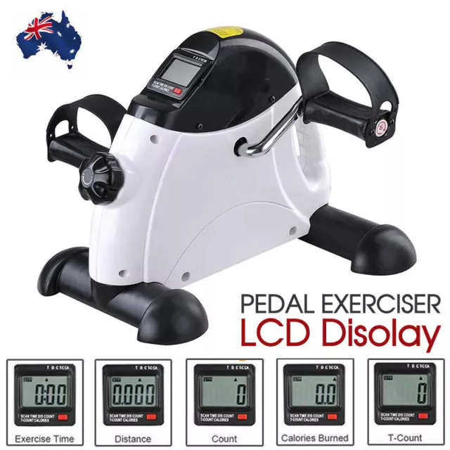 Mini Pedal Exerciser Gym Bike Fitness Exercise Cycle Leg/Arm w/ LCD Display New