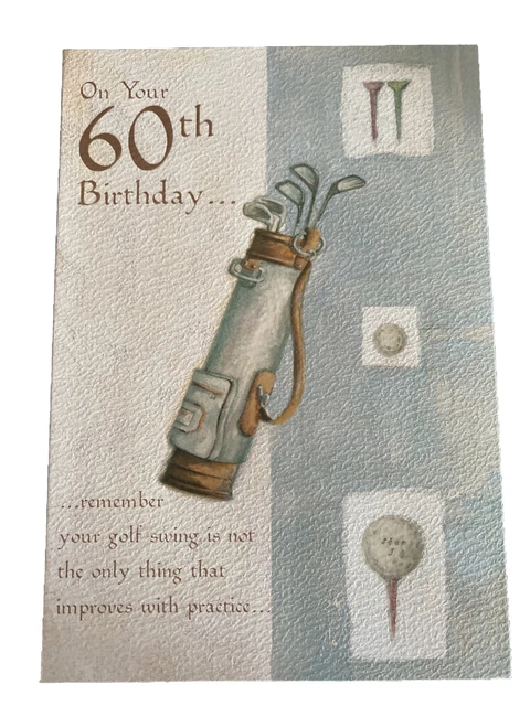 HAPPY 60TH BIRTHDAY Greeting Card - On Your 60th Birthday- Golf Theme ...
