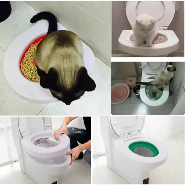 Cat Toilet Use Training System 3 Step Pet Train DVD Instruction Seat Kitten Au 2