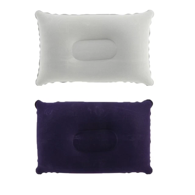 Travel Home Flocking Cushion Inflatable Air Pillow Square Hiking Camping Rest